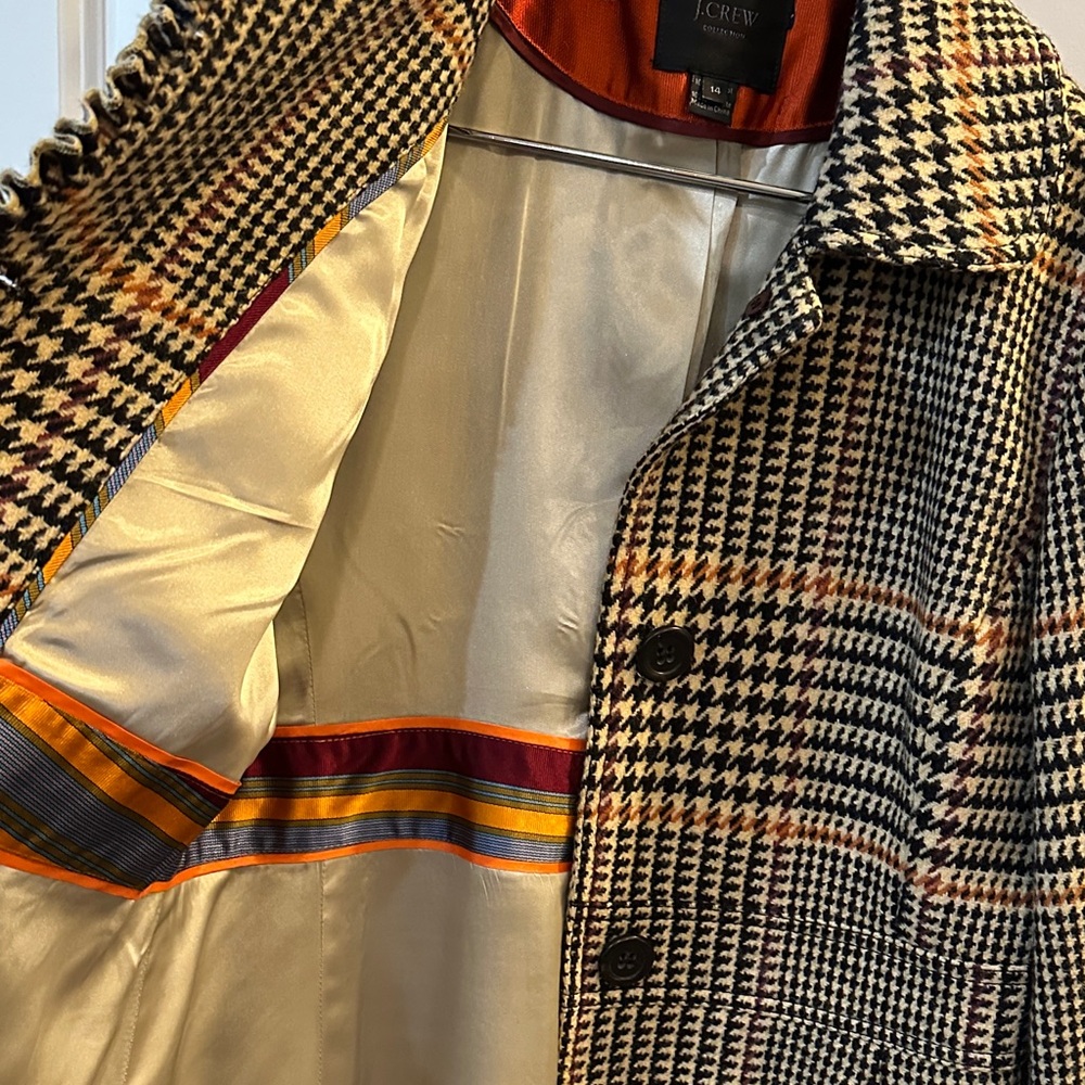 J. Crew Houndstooth Patterned Jacket in Black, Cr… - image 2